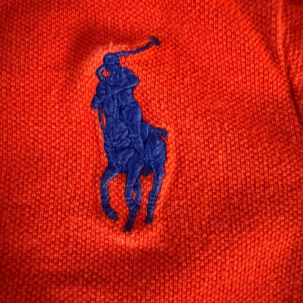 Ralph Lauren Baby 12M Colorblock Piqué Cotton Collared Romper Emb Logo SS